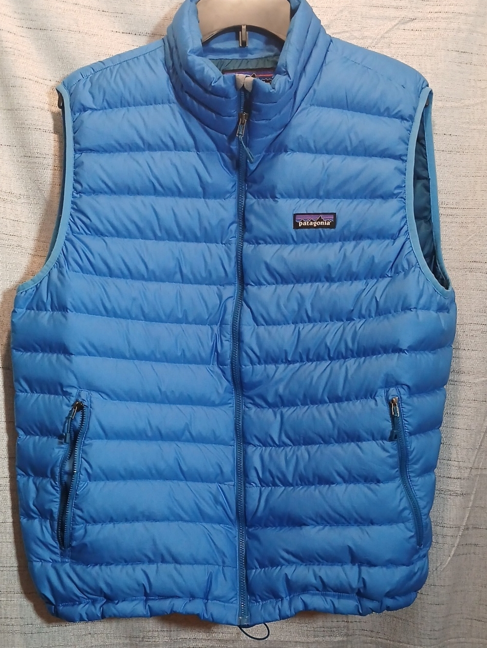 Patagonia Sky Blue Quilted Down Vest Men Sz L